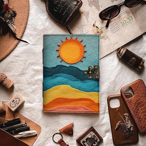 Image of DI-KRAFT Customize Diary with Name with Beautiful UV Prints | Customized Leather Writing Diary Unruled White Paper Journal Personal Notepad Sheets Daily Planner for Gifting (Pattern 9)
