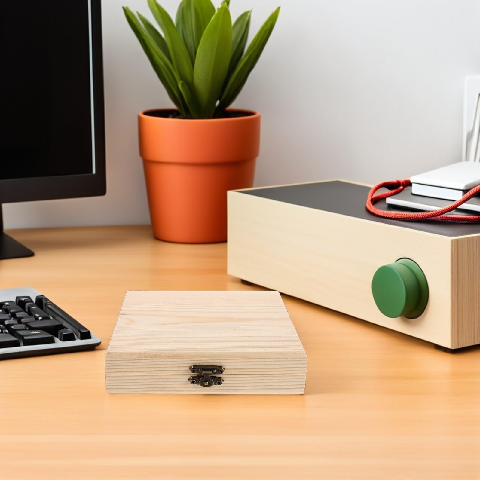 Mikikit Scatola Espositiva per CD e Dvd in Legno Quadrata Stile Rustico e Retrò, Organizer Versatile la Conservazione di Dischi in Casa e Ufficio