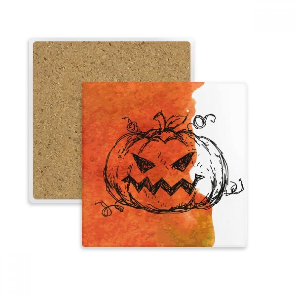Dessous de verre Halloween en pierre de haute qualité artistique au motif fait main