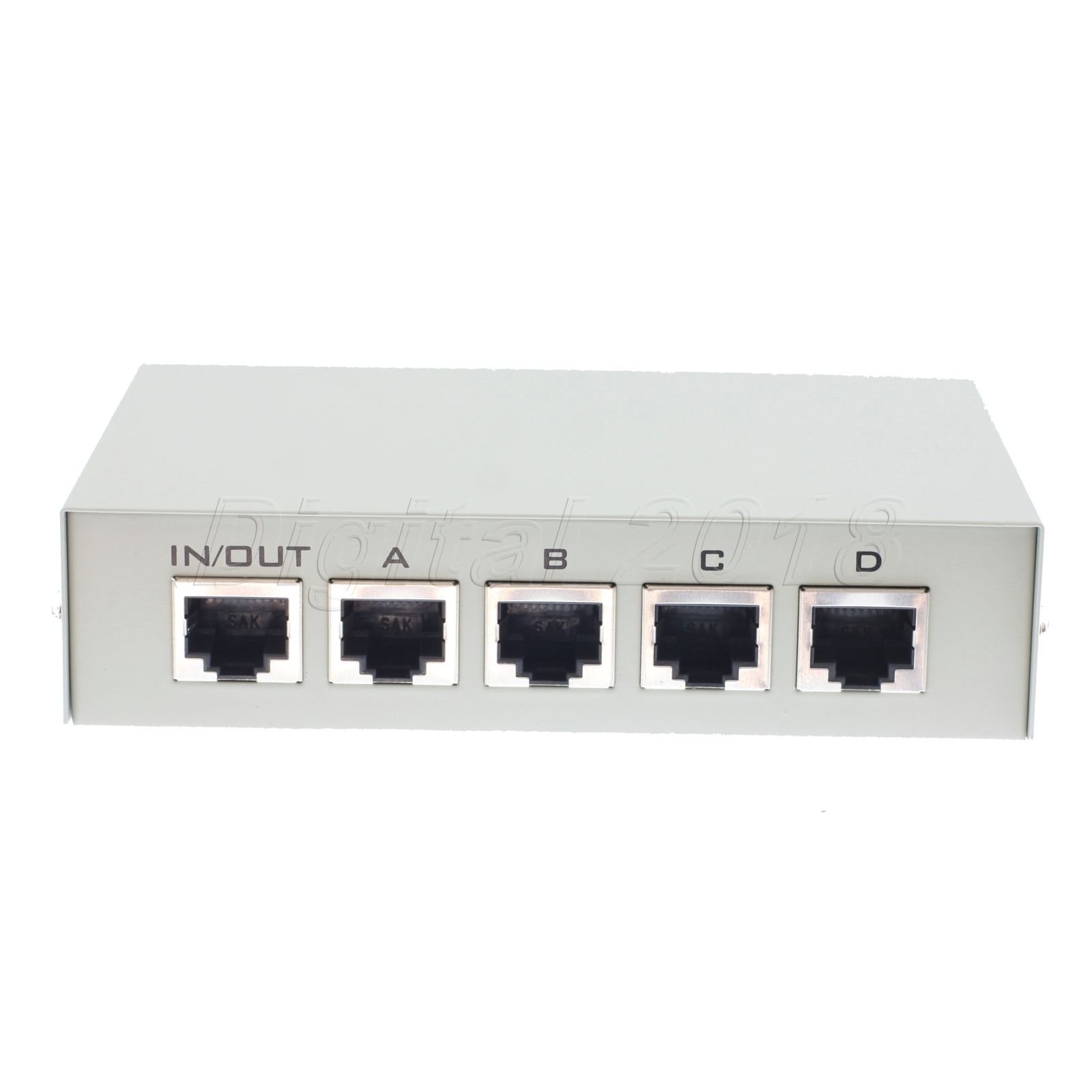 Generic 4 Ports AB Network/Telephone 8P8C RJ45 Manual Sharing Switch Box MT-RJ45-4