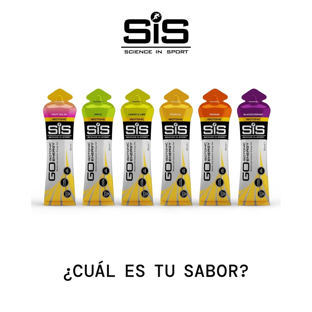 Science in Sport GO Isotonic Energy Gel 15x60ml Lima-limón, Vegano - Formulación isotónica con 22g de carbohidratos, Buen aporte de energía, Alternativa ideal a las bebidas isotónicas