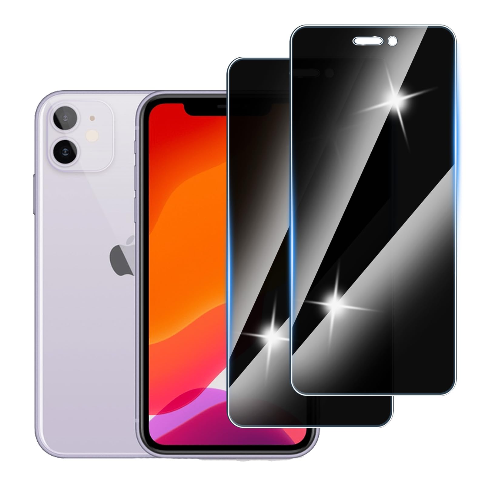 【2 Piezas】Protector Pantalla Privacidad para iPhone XS Max/iPhone 11 Pro Max,Anti-Espía Vidrio Película,Cristal Vidrio Templado Anti Espía,9H Dureza,Sin Burbujas,Anti-Arañazo,Privacy Screen Protector