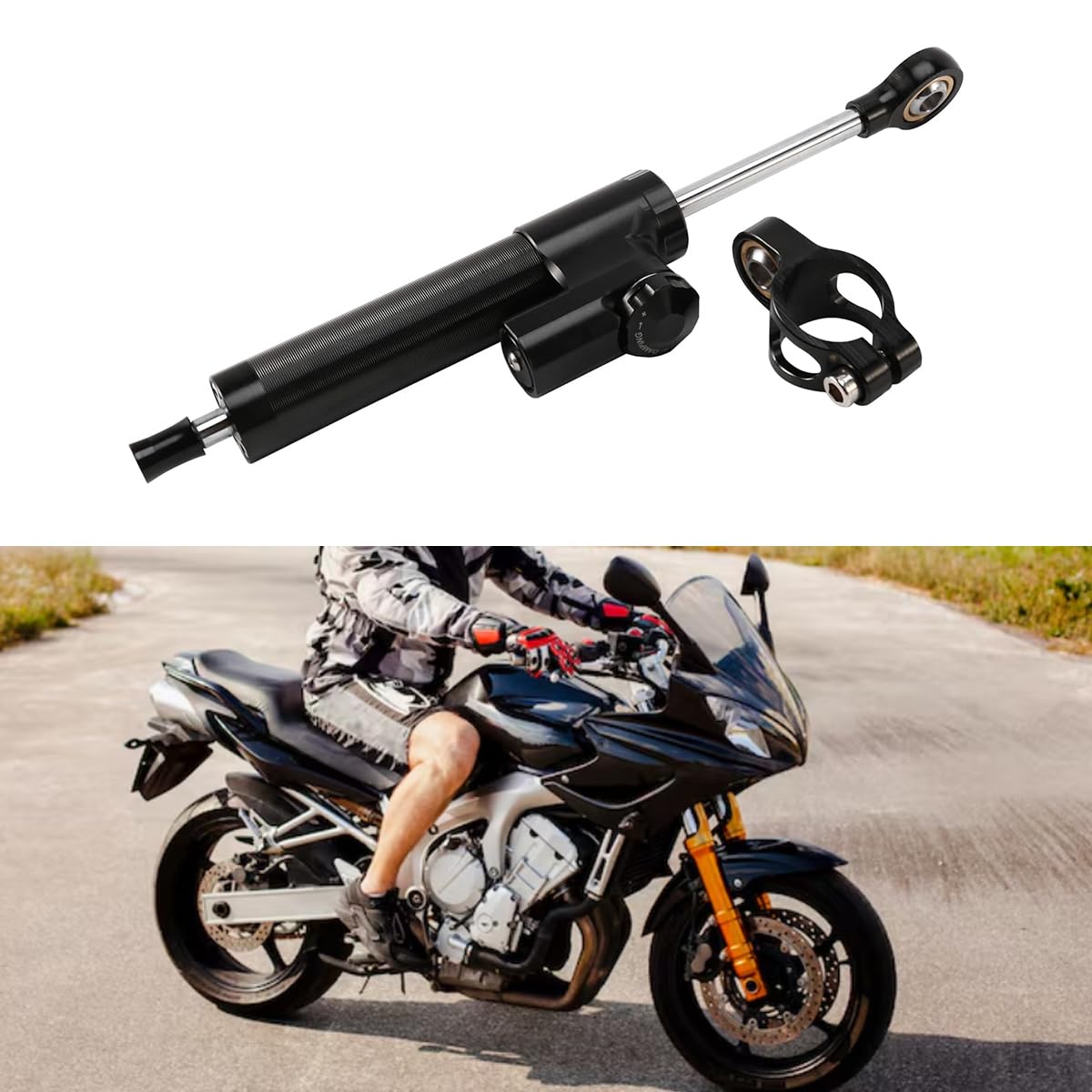 Amortiguador de dirección con amortiguación direccional para Motocicletas, Amortiguador de dirección Universal para MT09, MT07, YZF, R1 y R6