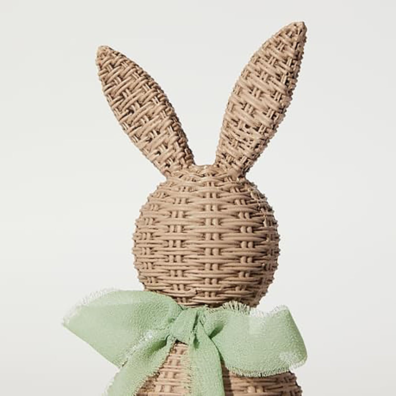 Coniglietti con fiocco verde chiaro, 2 pezzi, decorazioni pasquali grandi e piccole, set di statuette, centrotavola primaverile in stile fattoria, decorazione per la casa, Banco Da (A, One Size)
