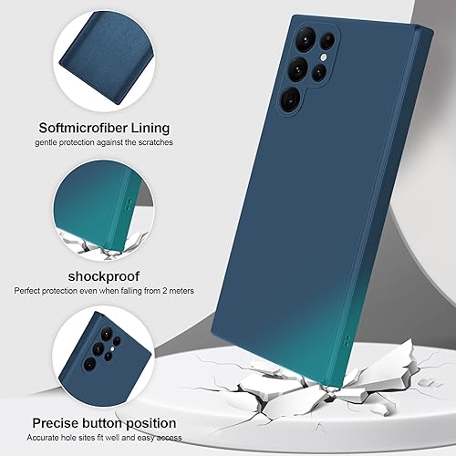 Miniatura 2 de GiiYoon - Funda de silicona compatible con Samsung Galaxy S22 Ultra 5G, funda de cuerpo completo de tacto sedoso y suave con protección para la