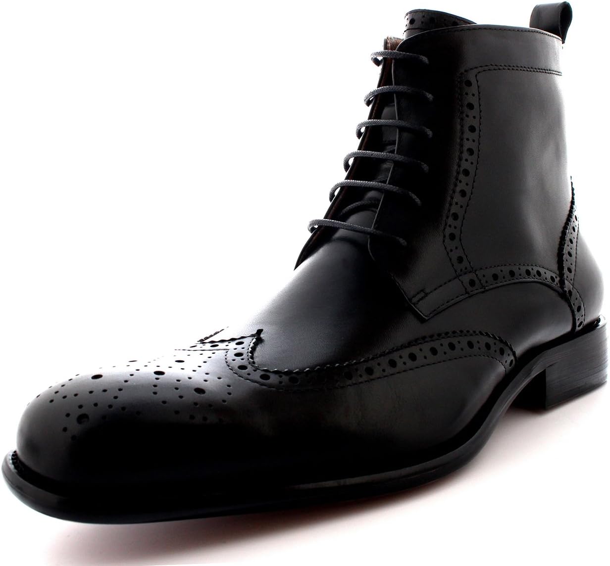 Queensbury Smith Mens Real Full Leather Smart Oxfords Wing Cap Ankle Shoe Boots