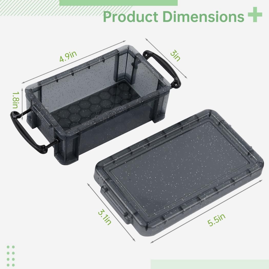 Mini-Kunststoffboxen mit verschließbaren Deckeln, transparente Aufbewahrungsbehälter für Schmuck, Handwerk, Schreibwaren, Nähen, 6 Stück