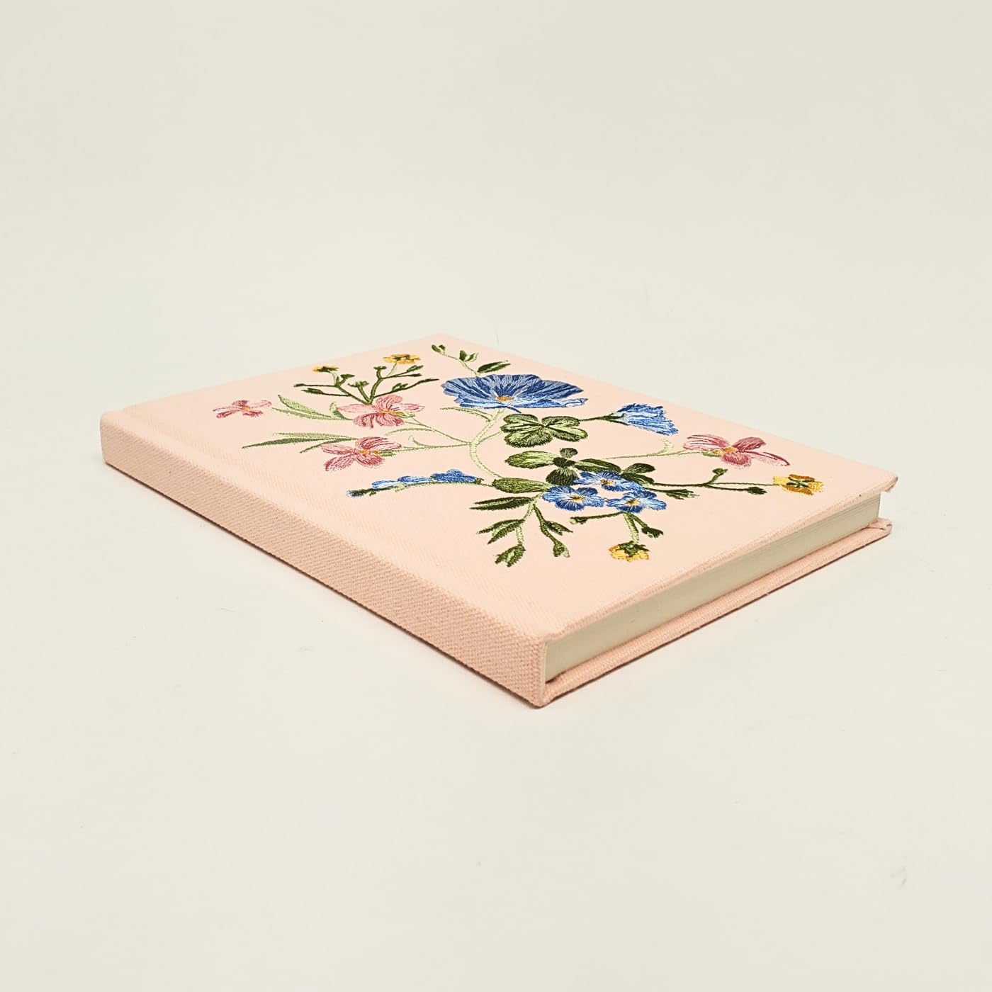 Punch Studio Fabric Journal Embroidered Canvas Hardcover Notebook with 192 Pages, 6" x 8.5", Ephemeral Garden