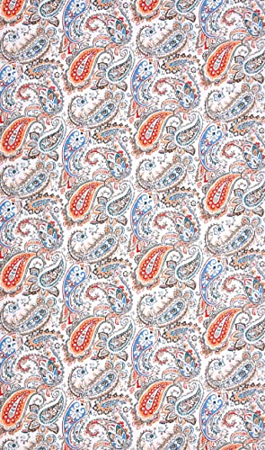 Image of LINENWALAS Cotton Curtains for Long Door Set of 2, Linen Textured Doors Curtains for Home Decor, Hangs Elegantly with Eyelet Rings (4.5ft x 6 ft,) Multicolor Paisley