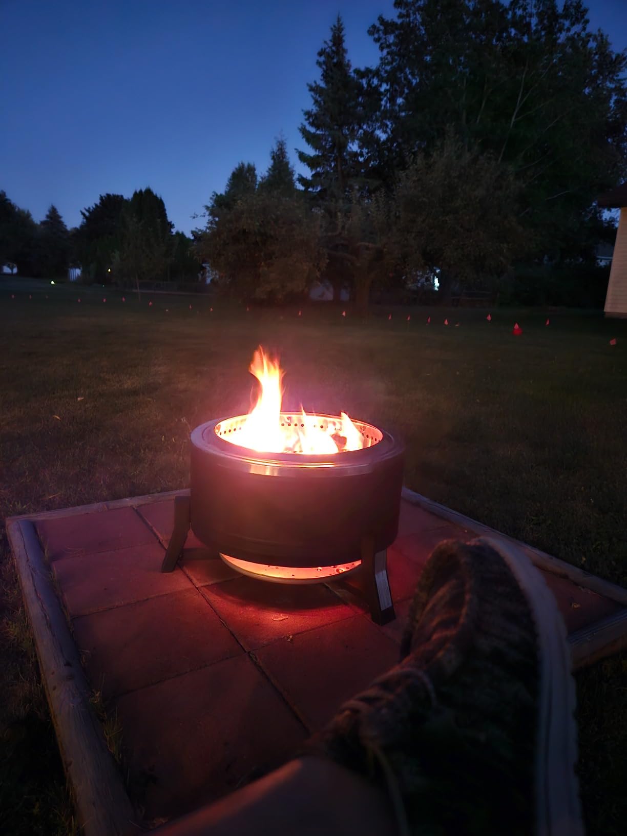 22 inch Smokeless Wood Firepit Outdoor, Black