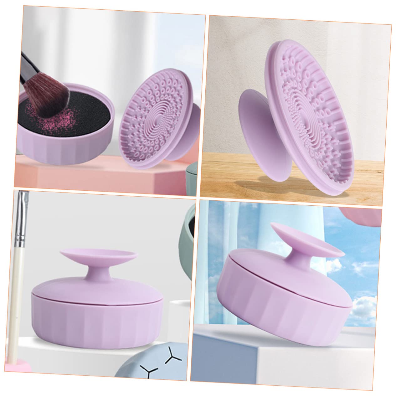 Ipetboom 5 Pz Scatola per la pulizia dei pennelli da trucco tappetino pulisci pennelli pieghevole ciotola per la pulizia del trucco tampone per pennelli da trucco accessori per il trucco