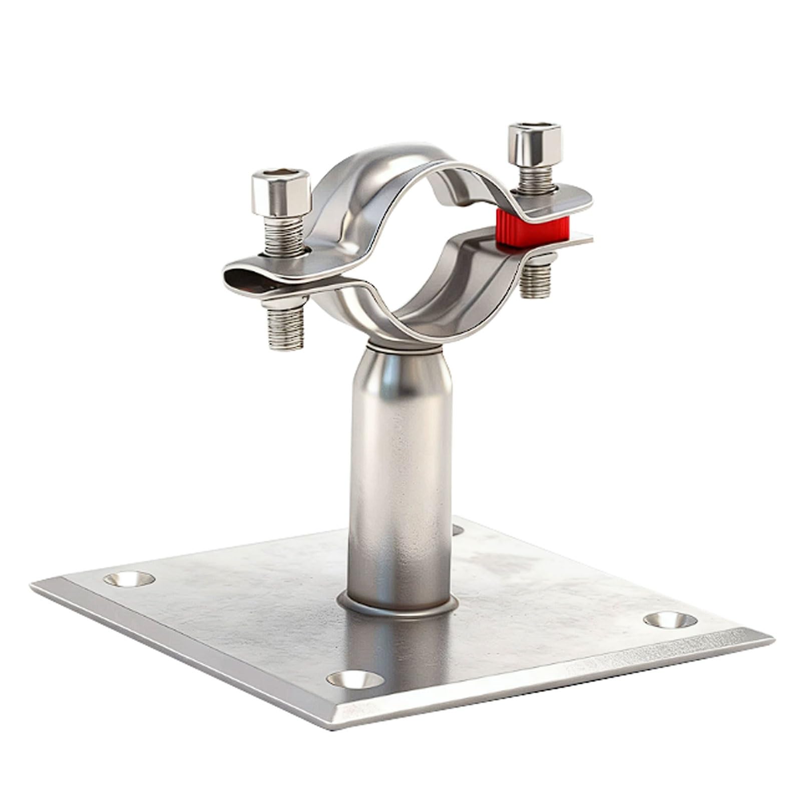 Esmen Uae One Color 304 Stainless Steel Pipe Clip Bracket With 100X100mm Base 1 Set Heavy Duty Water Pipe Support Frame For 32-65Mm Pipes Tube Fittings(Φ45-48Mm)
