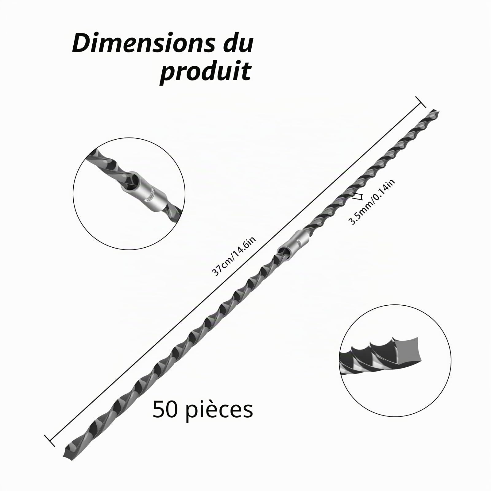 F016800431 Lot de 50 Fils de Rechange pour débroussailleuse Bosch AFS 23 à 37 37 cm x 3,5 mm chacun(50 pièces)