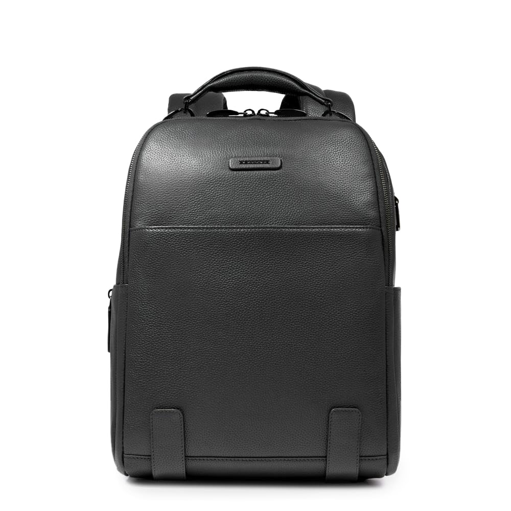 PIQUADRO – Zaino - Porta PC 14" – In Pelle – Uomo - Colore Nero