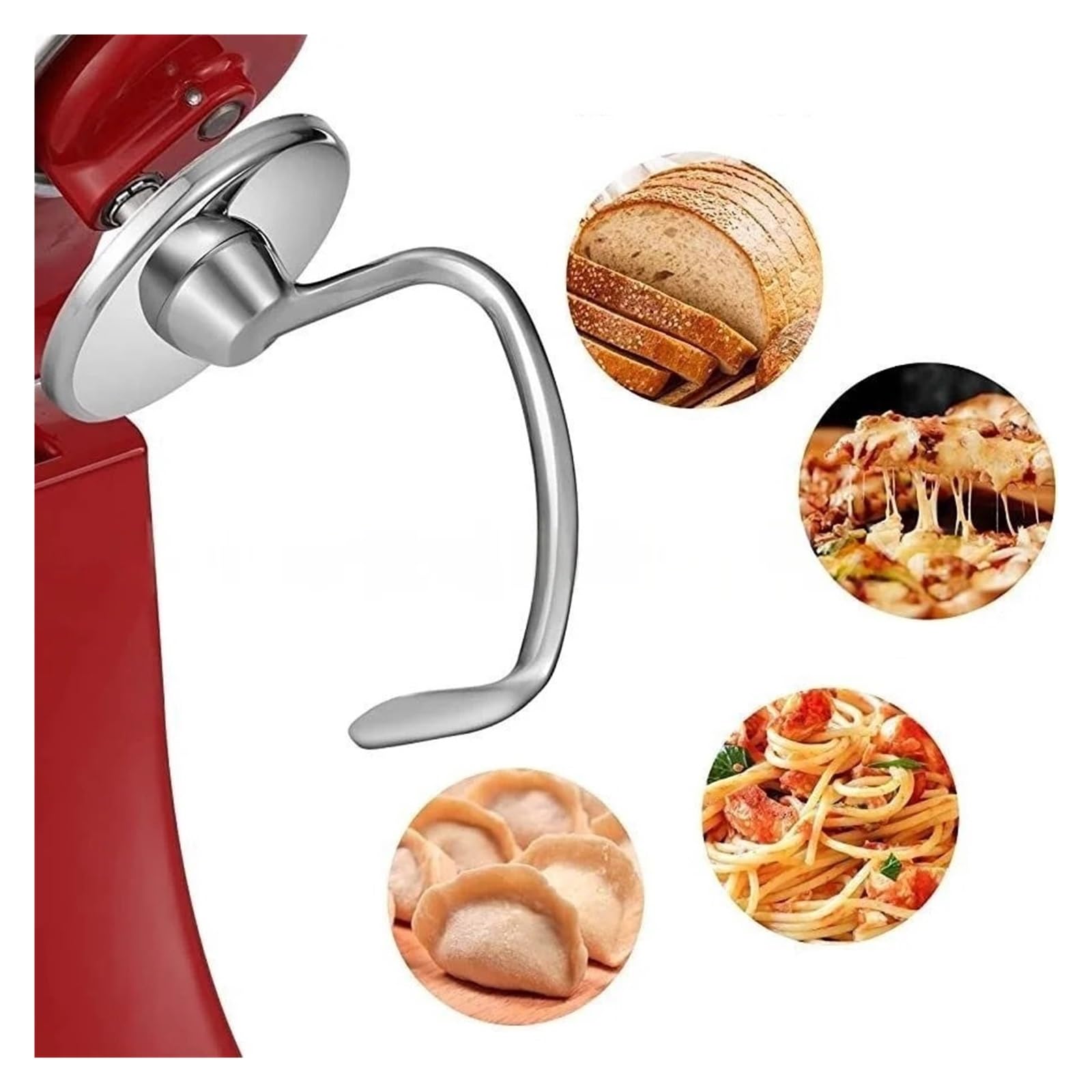 Ganci for impastare in acciaio inossidabile, accessori for impastatrice, alternativa da 4,5-5 litri