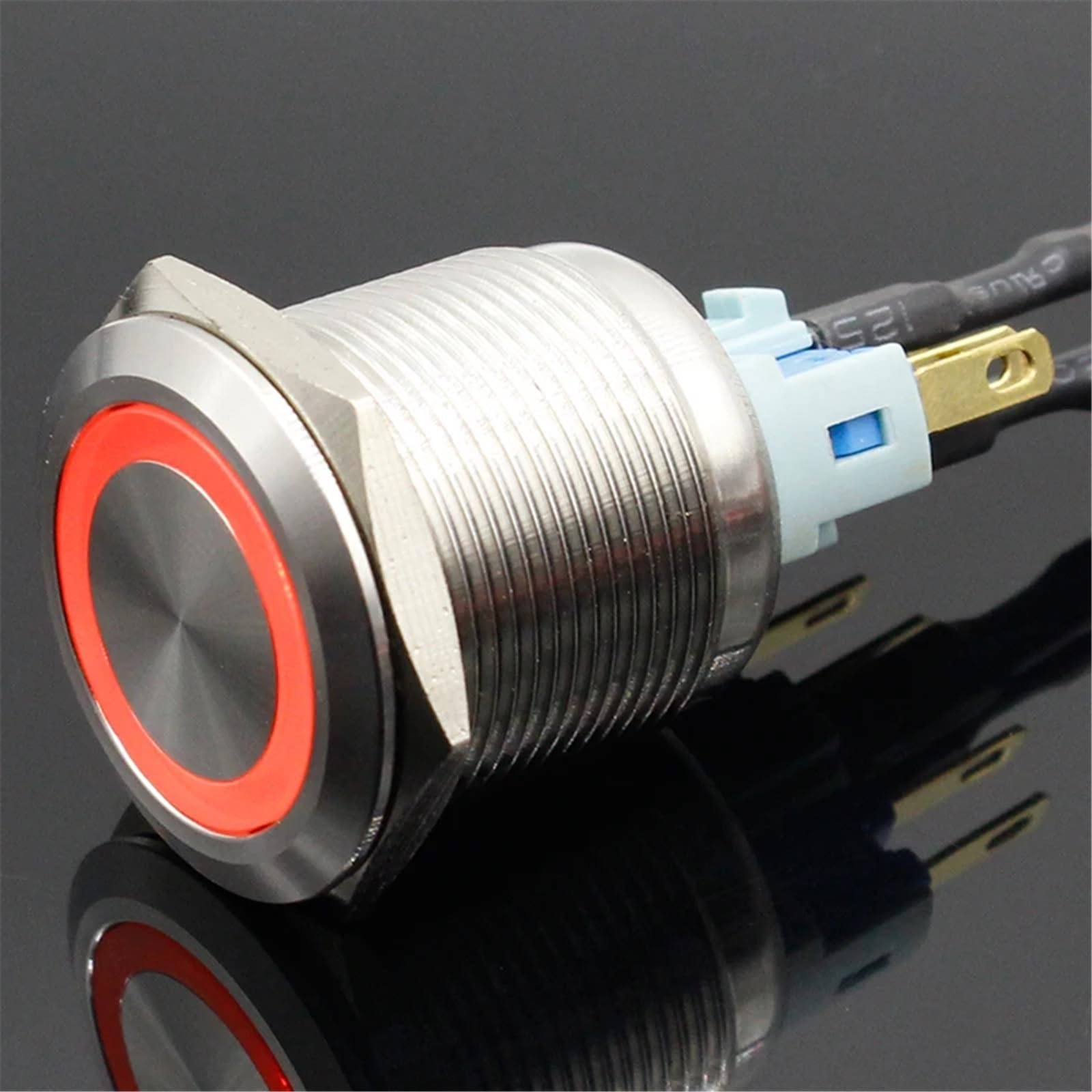 Interrupteur bouton-poussoir LED 5V 22mm à action momentanée instantanée