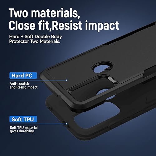 Miniatura 4 de Funda protectora resistente a prueba de golpes para Moto G Play 2023, Moto G PureMoto G Power 2022, con protector de pantalla, prueba de caídas de