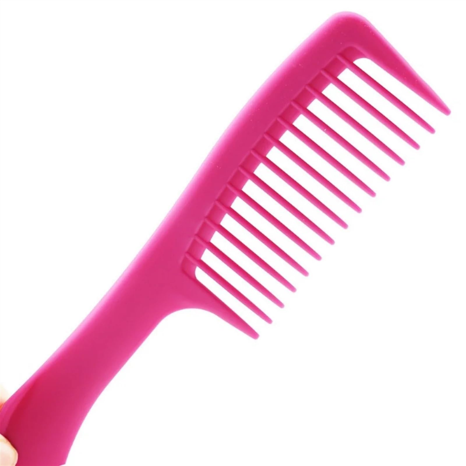 Gerader Griff, großer mittelgroßer Kamm mit breiten Zähnen, Friseurkamm for lockiges Haar, hitzebeständig (Size : PURPLE)