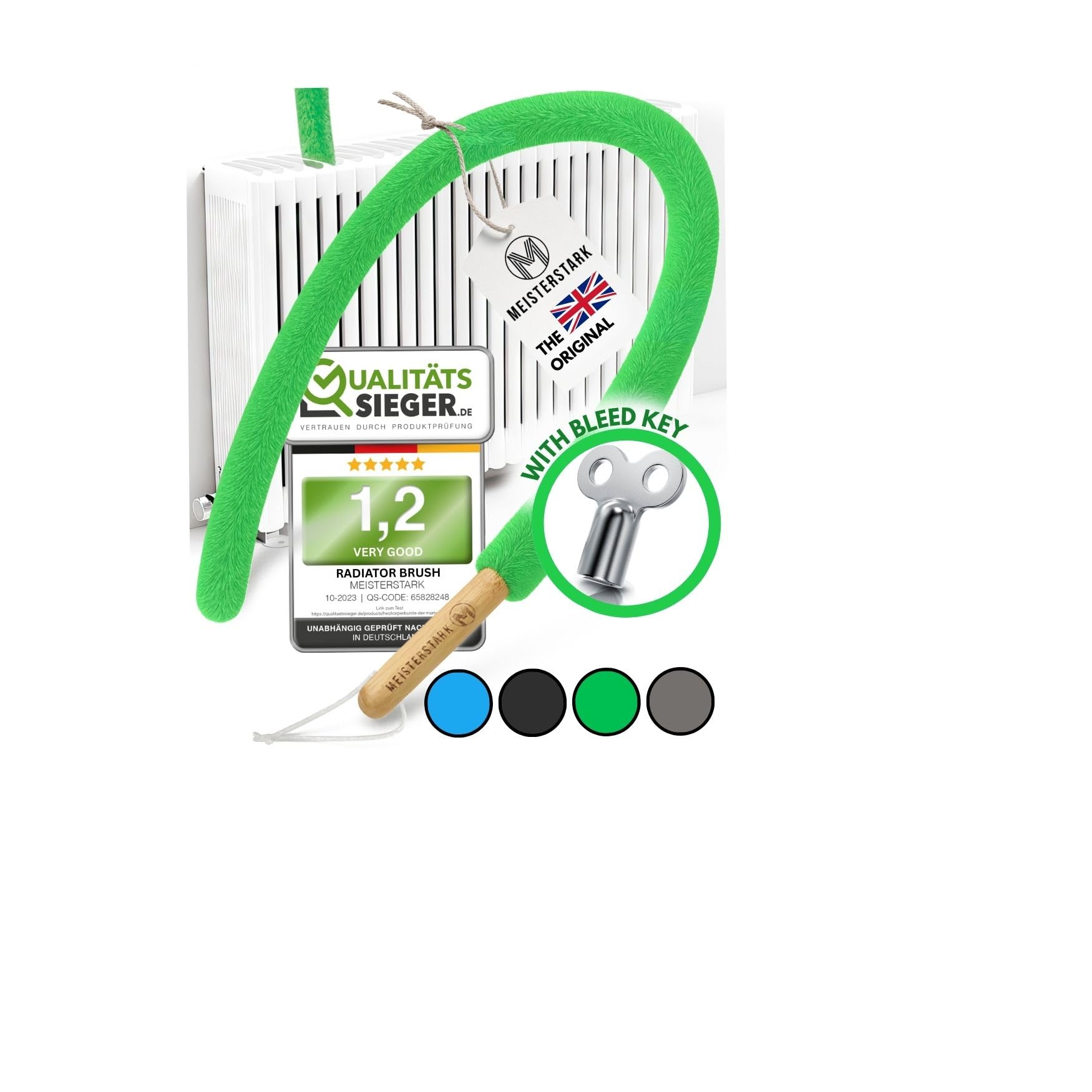 THE ORIGINAL Radiator Cleaner Brush 115cm I Flexible Scratch-Free Radiator Brush I Washable Radiator Cleaning Brush I Radiator Duster Brushes Long Thin Fits 99% of Gridded & Non-Gridded Radiators