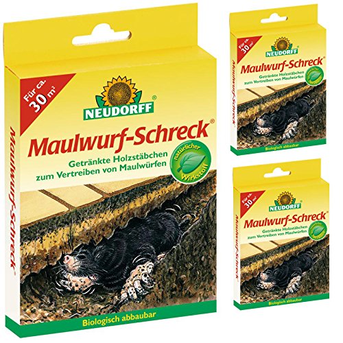 Preisvergleich Produktbild 3 x 30 (90 Stk) Neudorff Maulwurf-Schreck Vergrämungsmittel