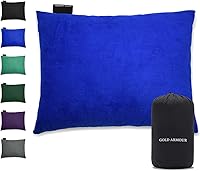 Vista 1 de Gold Armour Almohada de camping – Almohada de viaje y mochilero para dormir y viajar – Almohada de viaje de espuma viscoelástica comprimible