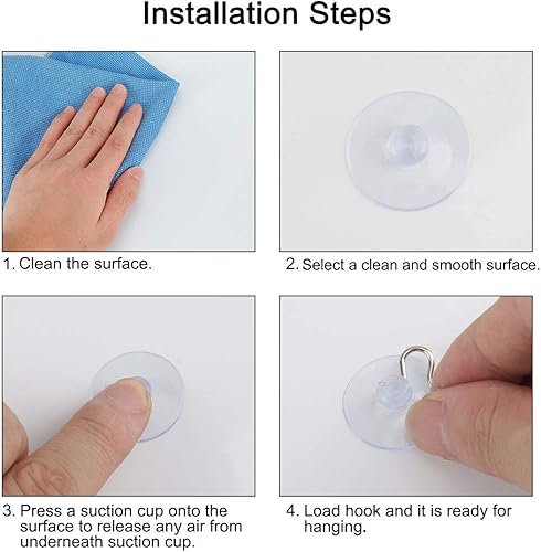 Miniatura 6 de uxcell 34 ganchos de ventosa de 1 pulgada de diámetro, ganchos de pared extraíbles para cocina, baño, pared de vacío, para vidrio liso