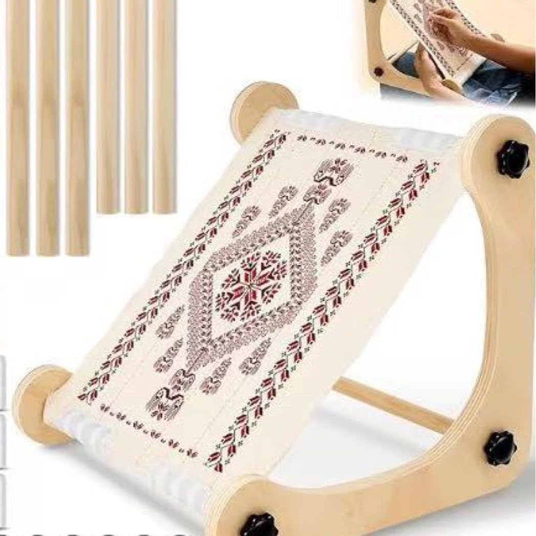 Amazon.co.jp: 【Qyber】木製刺繍枠スタンド 調節可能デスクトップ式