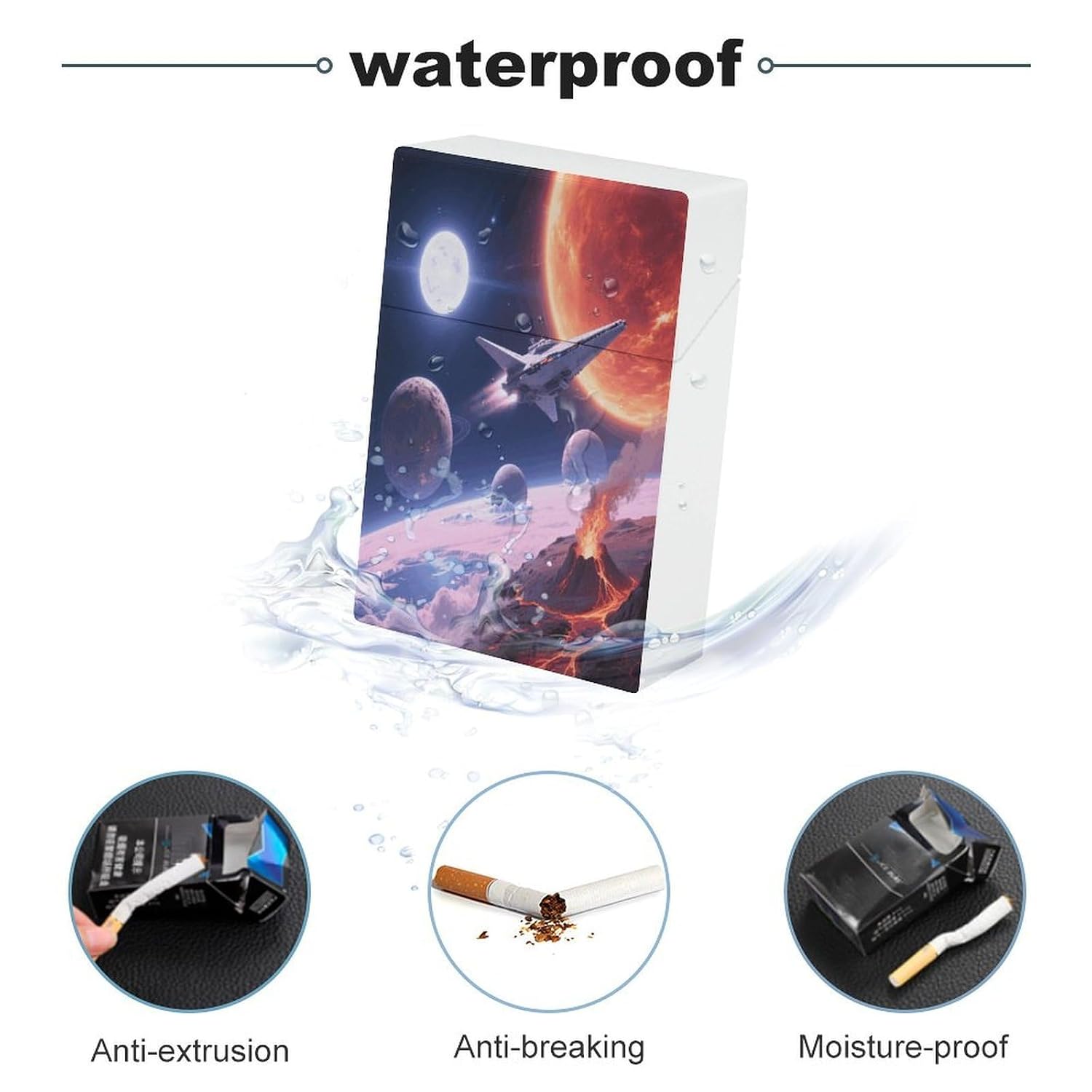 Space Plastic Cigarette Case King Size for Men Women image 3