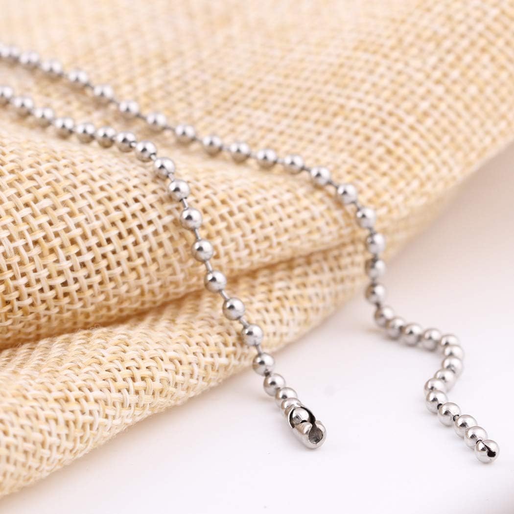 SagaSave 10 Pcs Stainless Steel Ball Chain with Connector Adjustable for Decoration DIY Craft Body Chain Harness Clothes Accessories Easy to Use