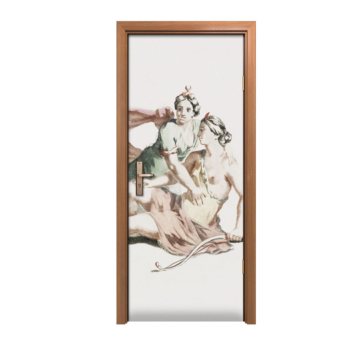 Autocollant de porte décoration murale design intérieur 90x200cm sticker trompe l'œil