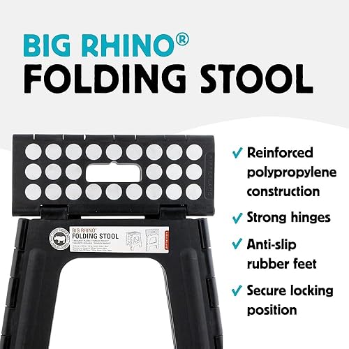 Miniatura 8 de Kikkerland Rhino II Taburete., Plástico, Blanco Blanco,Verde,Rojo -,Negro -