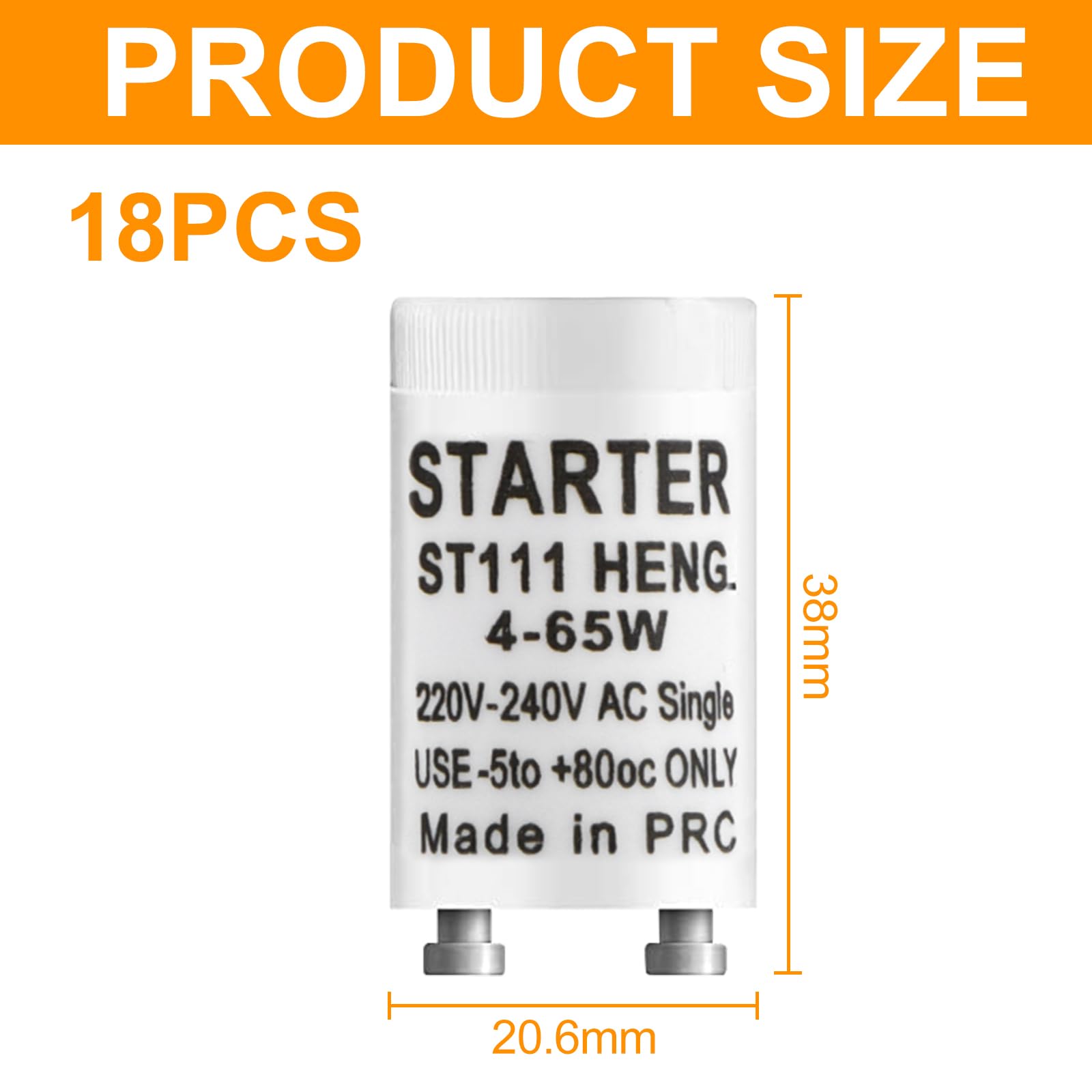 BlueXP lueXP 18 Pack Fluorescent Light Starter Switches 4-65 W ST111 Longlife Starters for Fluorescent Tubes Lamps - Image 2