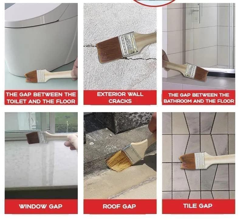 Image of 300G Waterproof Crack Seal Glue with Brush - Transparent Roof Leakage Sealant | Waterproofing Agent for Pipe, Wall, Tiles, Concrete & Balcony Crack Repair