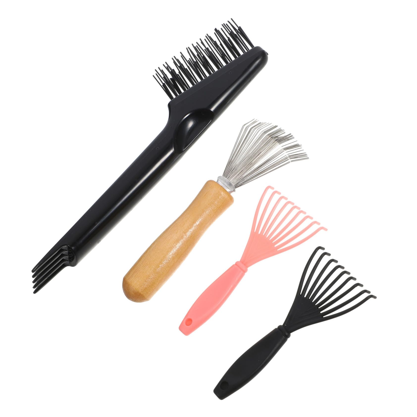 Beavorty Hair Comb Set 4pcs Brush Cleaner Gentle Claws Hair Removal for On-the-go Hair Maintenance