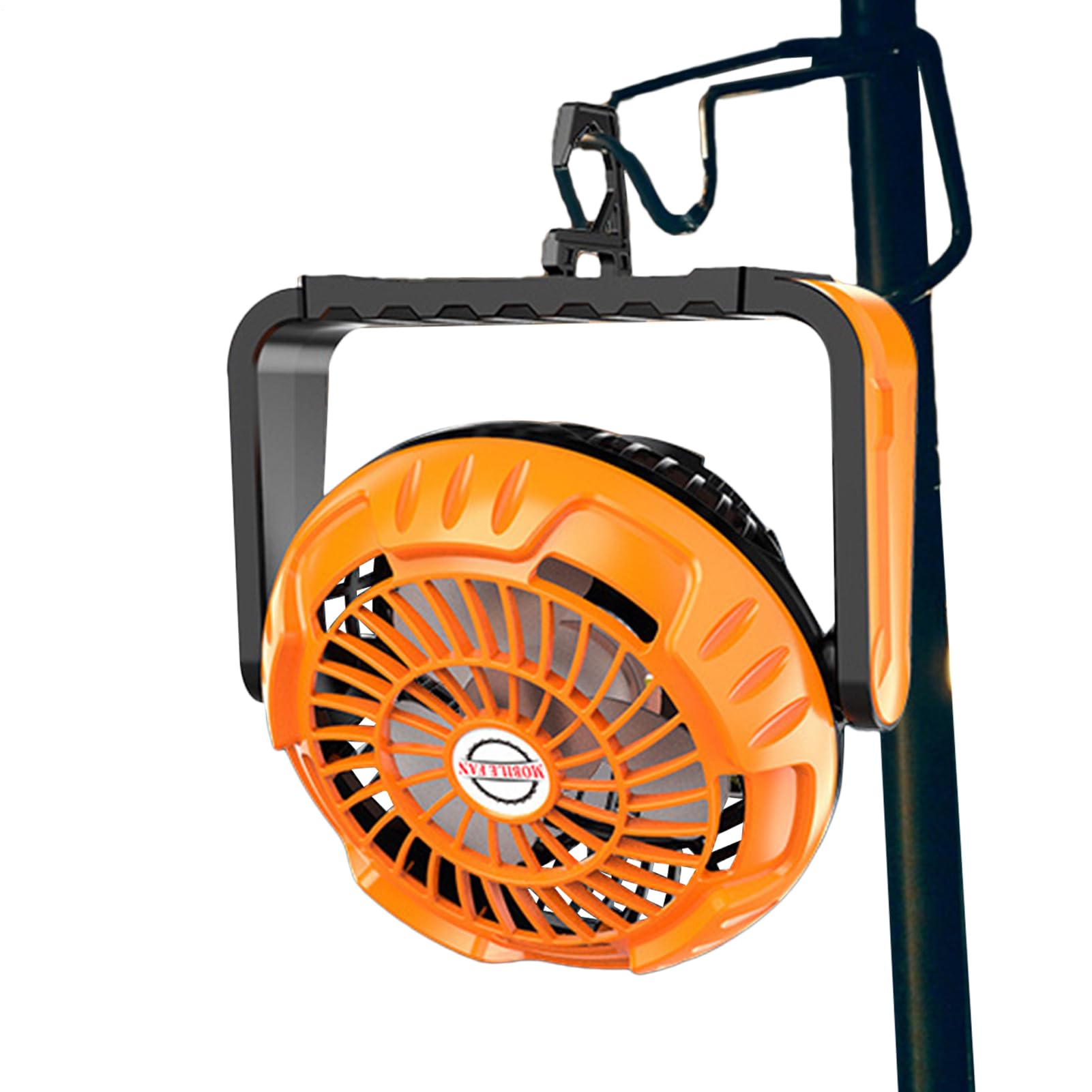 Ventilateur de camping rechargeable USB avec lanterne LED et crochet