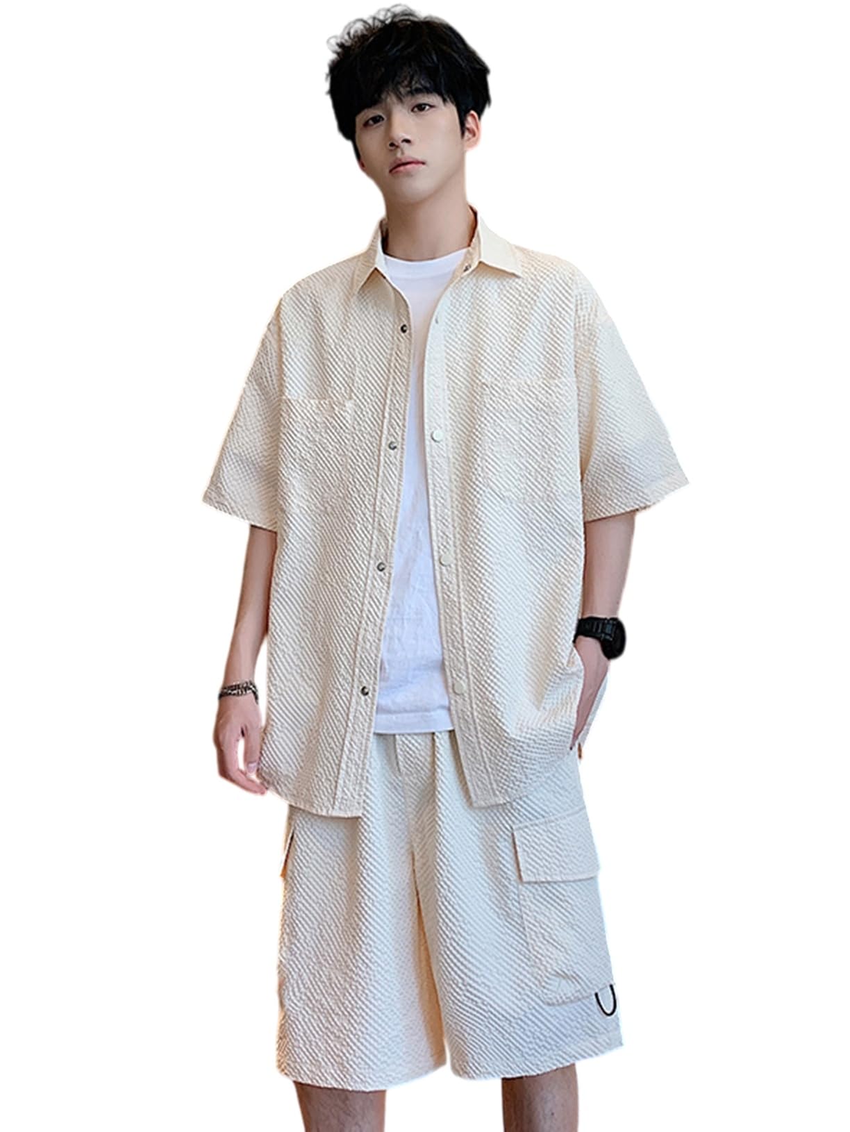 Amazon | [YJSO] 夏 セットアップ メンズ 半袖Tシャツ ハーフパンツ