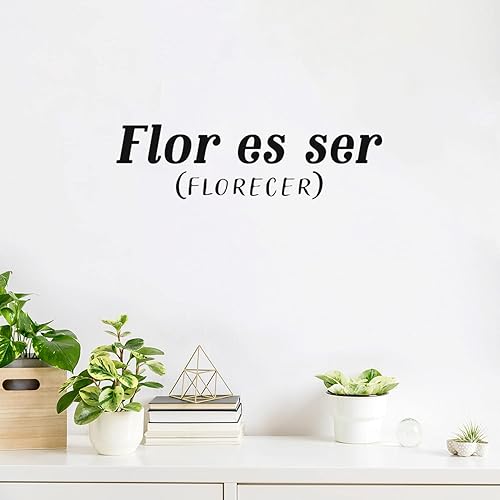 Miniatura 2 de Calcomanía de vinilo para pared, flor ES Ser (Florecer)  Blooming, 6 x 20 pulgadas, moderna inspiradora, encantadora, divertida, positiva, cita