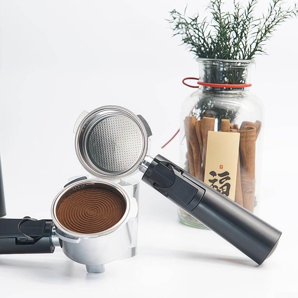 Mango espresso de aleación de aluminio para portafiltro sin fondo de 51 mm con montaje seguro de tres orejas