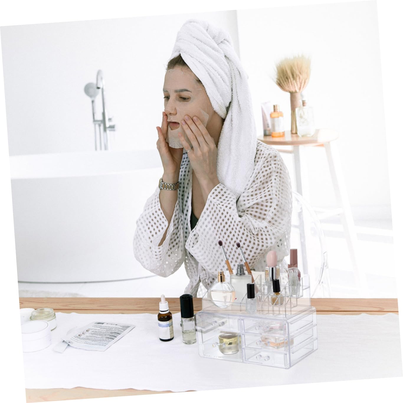 Acryl Kosmetikorganizer für Schubladen Make Up und Pads