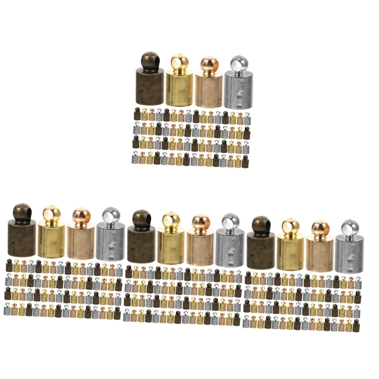 ARTIBETTER 4sets Cord Stoppers Jewelry Making Fringe Cord Accessories Cord Ends Necklace Making Caps Tassel Maker Multi-Function Rope Ends Multi-Function Rope Stopper Tassel Ends 100pcs*4