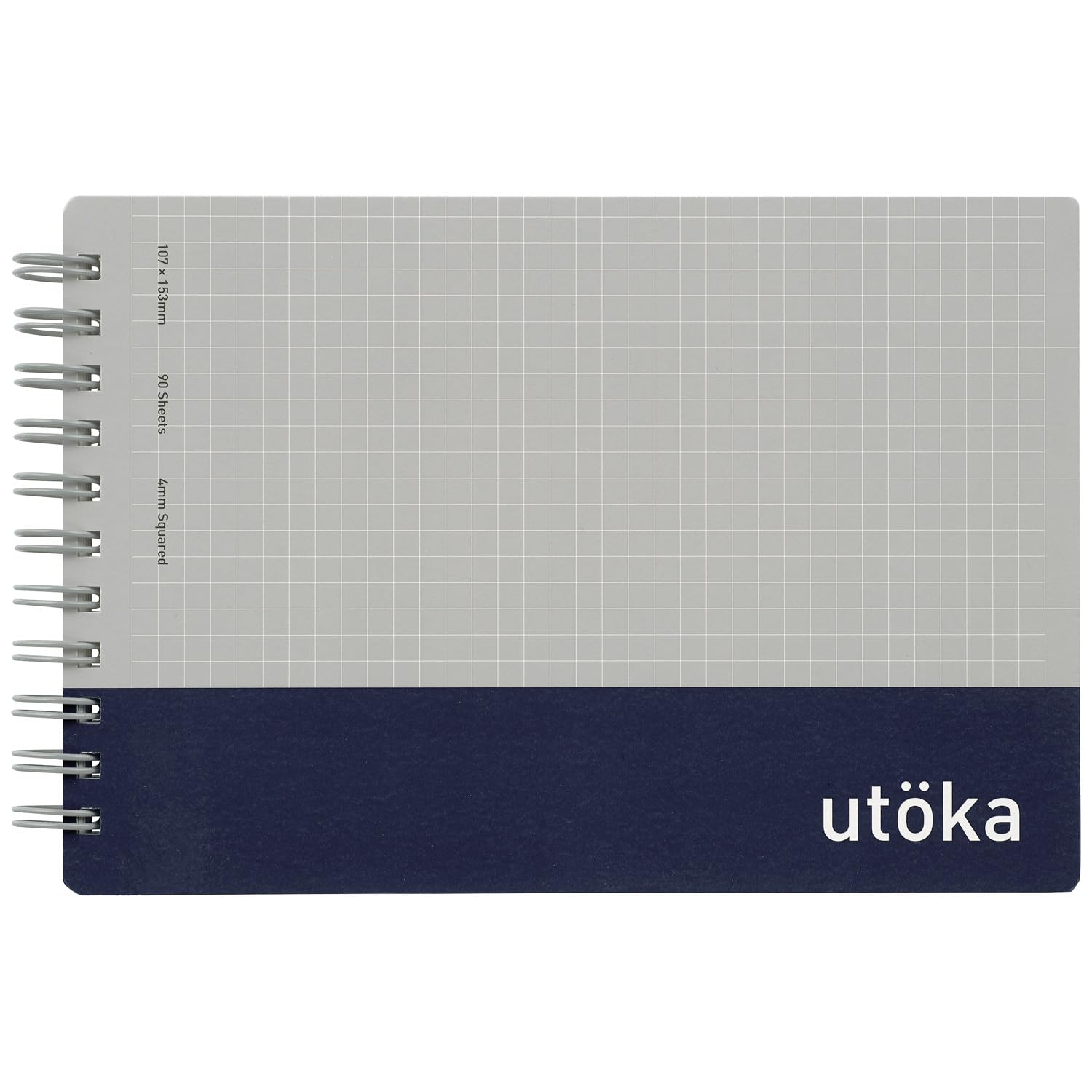 Maruman Utoka Spiral Notebook, 180 Pages, Pocket Size, 4mm Grid, Navy
