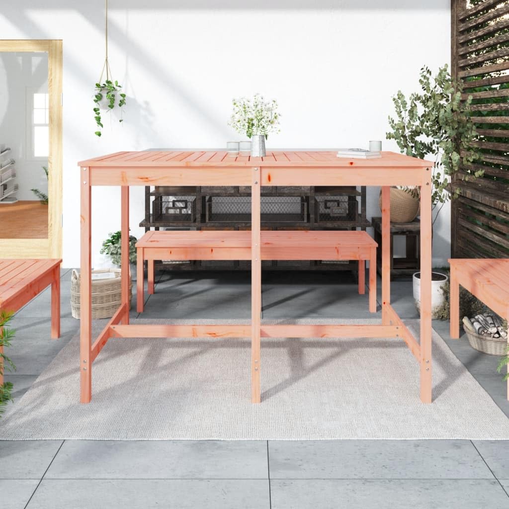 Stół ogrodowy z litego drewna daglezji, 159,5 x 82,5 x 110 cm, klasyczny drewniany stół do ogrodu, na taras i balkon, stabilna drewniana rama, wytrzymały blat stołu do napojów i przekąsek