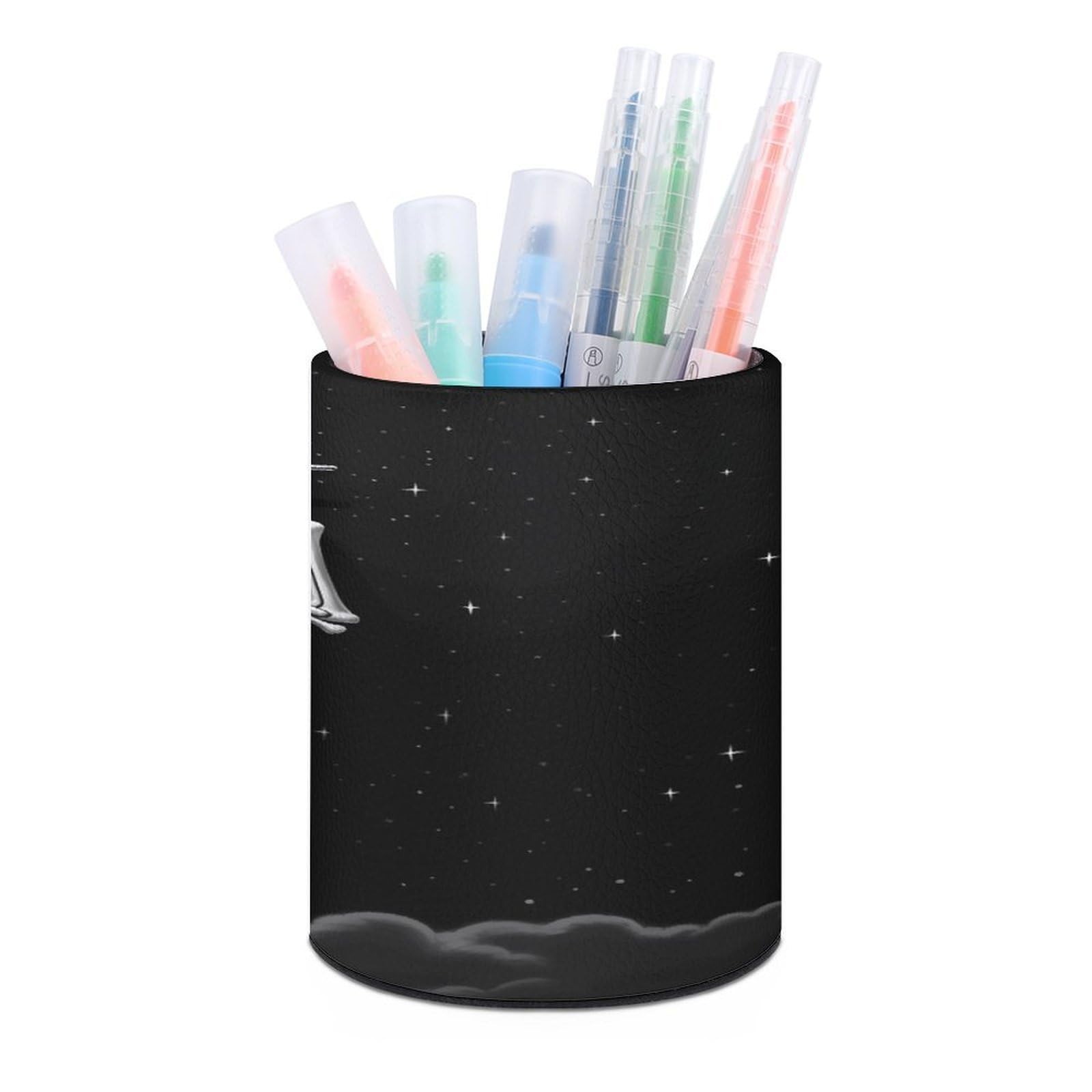 FekiLoot Skeleton in The Night Pen Holder Personalized Desktop Pencil Holders Case Office Accessories Container Box for Round Pen Cup Desktop Organizer Makeup Brush Holder Caddy Storage