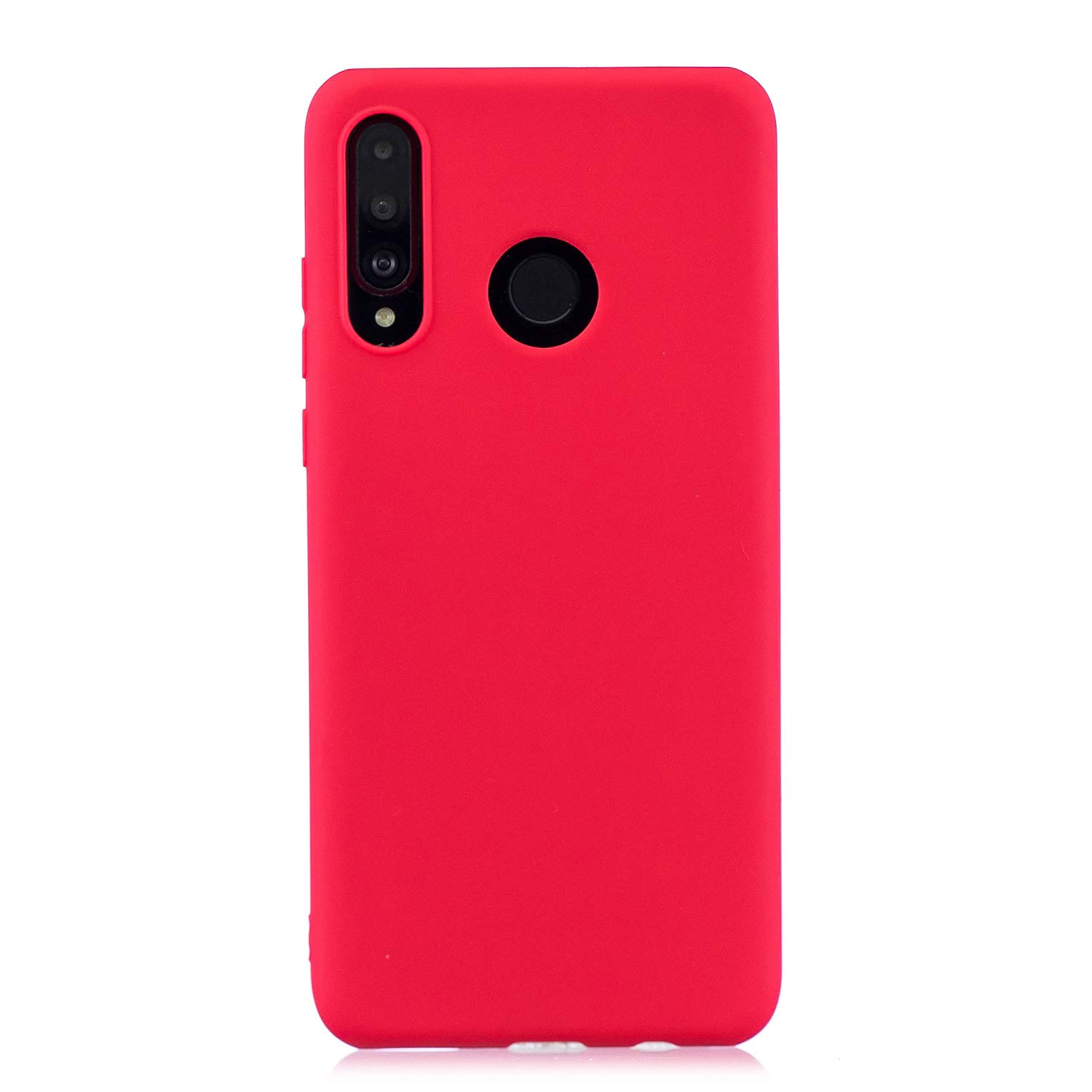 N NEWTOP Cover Compatibile per Huawei P30 Lite, Custodia TPU Soft Gel Silicone Ultra Slim Sottile Flessibile Case Posteriore Protettiva (Rosso