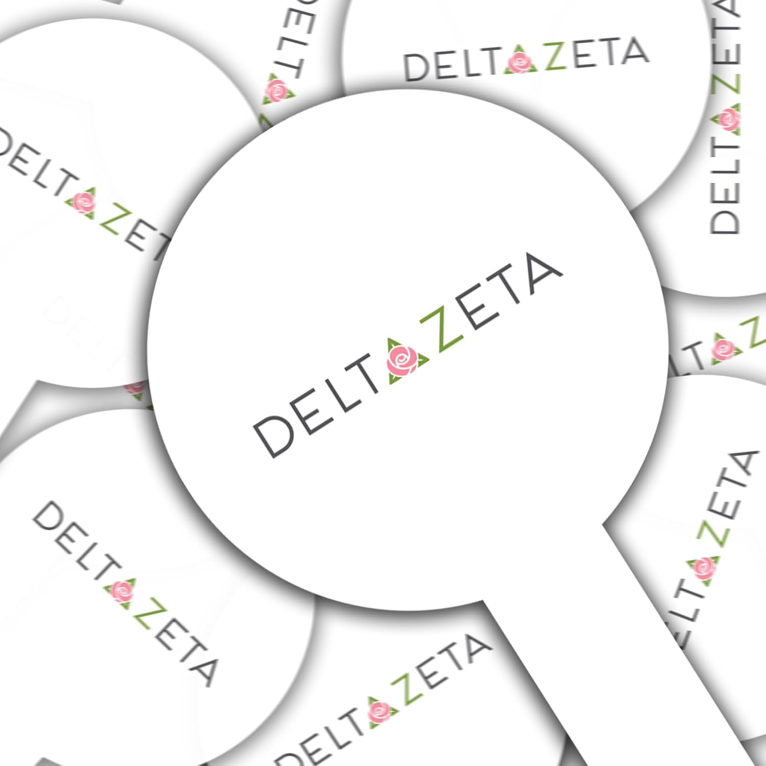 Delta Zeta Cupcake Toppers, Officially Licensed Sorority Dessert Picks, Solid Plastic, American-Made (Circle, 200)