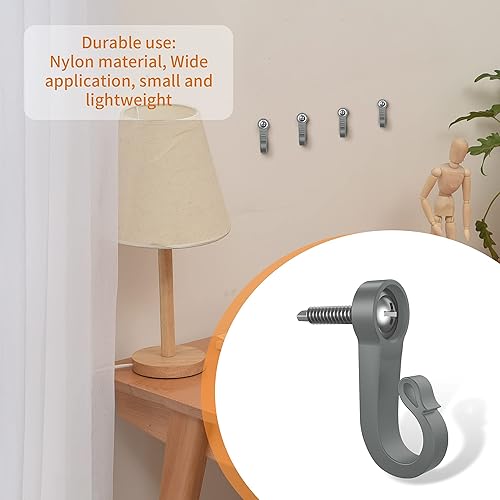 Miniatura 3 de Paquete de 40 ganchos Q para colgar ganchos de Navidad y exteriores para cuerdas y luces de hadas, garaje y fiesta al aire libre, alambre de fácil