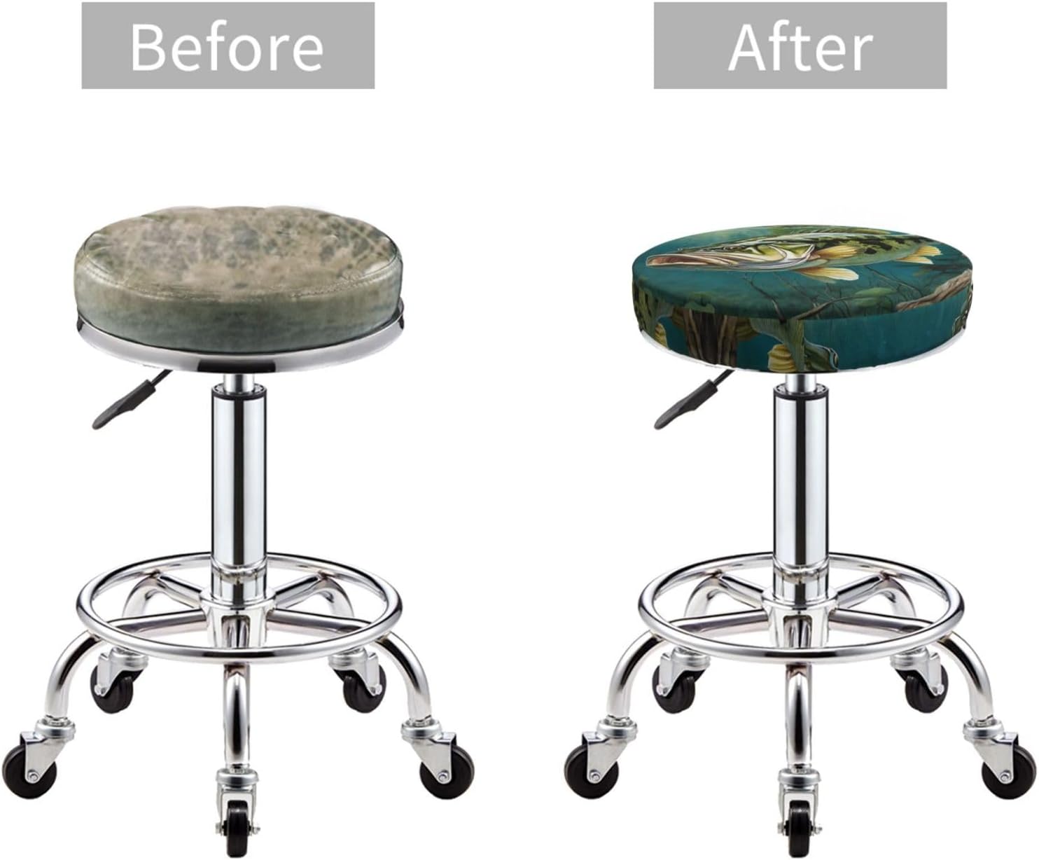 Round Bar Stool Seat Cover for Home Kitchen Dining Chair - 13 inch