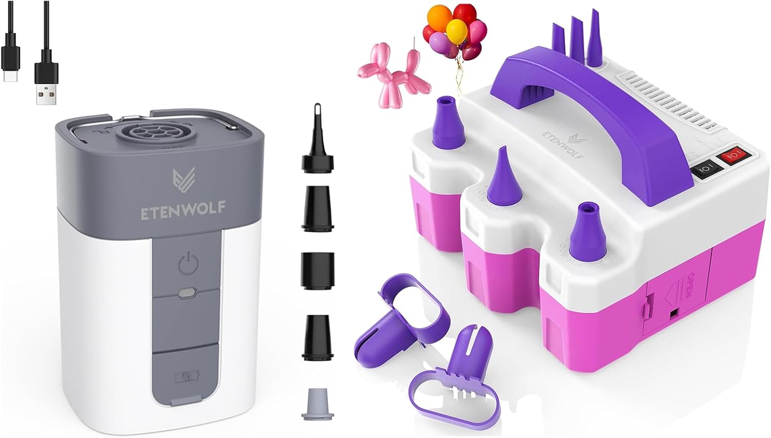 ETENWOLF Bomba de globo eléctrica P600 y bomba de aire AIR 5