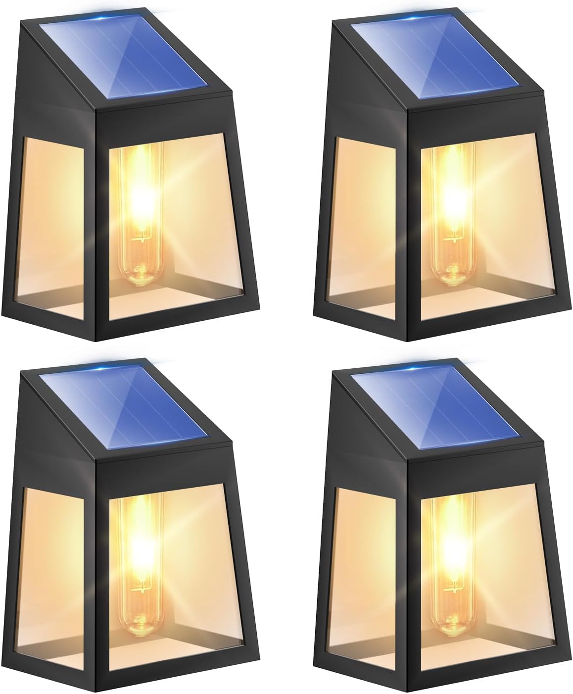 Luces Solares Para Poste Al Aire Libre, Paquete De 4 Luces LED
