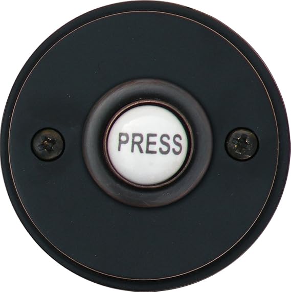 Knoxx Hardware BP4CBXORB Oil Rubbed Bronze 2.5" Dolly Door Bell Button, 1Pack